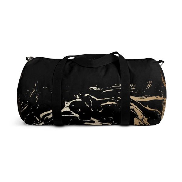 Duffel Bag, Carry on Luggage, Black and Gold - Large