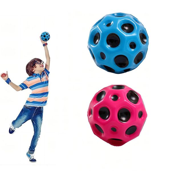 Space Balls Extreme High Bouncing Ball Meteor Space Ball,Rubber Bounce Ball Sensory Ball,Cool Tiktok Pop Bouncing Training Ball for Indoor Outdoor Play,Easy to Grip & Catch (2PCS)