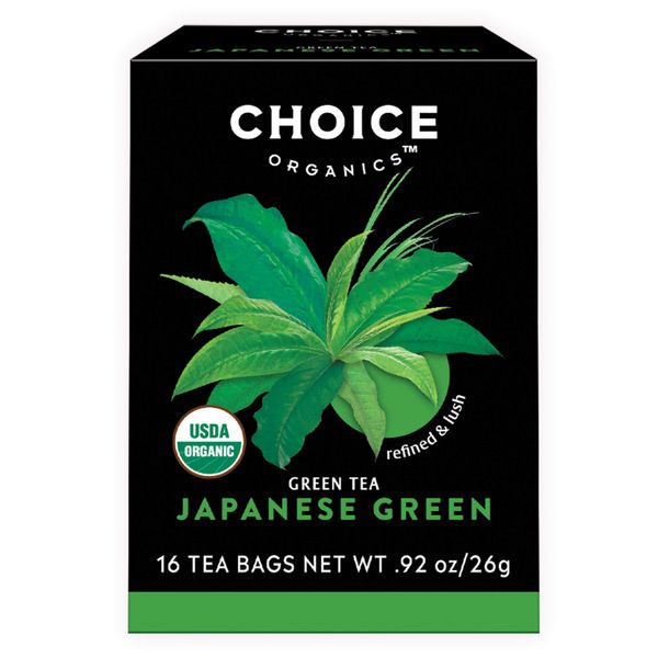 Choice Organics - Organic Japanese Green Tea (1 Pack) - Compostable - Contains Caffeine - 16 Organic Green Tea Bags