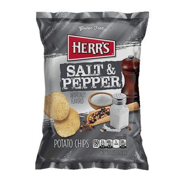 Herr's Salt and Pepper Potato Chips, 2.75 Ounce (Pack of 24 bags)