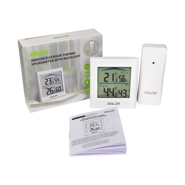 BALDR Indoor/Outdoor Thermometer/Hygrometer Wireless Weather Station 