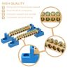 Sourcing Map 4 Pcs Blue Brass 10 Positions Terminal Block Grounding Bar