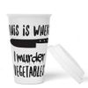 JUNIWORDS To-Go Becher mit Deckel, This is where I murder vegetables