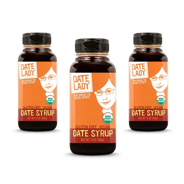 Award Winning Organic Date Syrup 12 oz Squeeze Bottle | Vegan, Paleo, Gluten-free & Kosher (3-Pack) Sugar Substitute | More Nutrition Than Maple Syrup or Honey