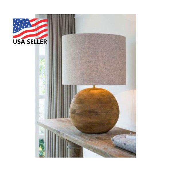 Solid Teak Wood Table Lamp Model Strada by Light & Living New Factory Sealed