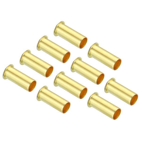 PATIKIL 10pcs 6mm Tube Outside Diameter Brass Compression Inserts Insert Tube Support Compression Sleeve Fittings Assortment Kit for Air, Water and Gas Hose