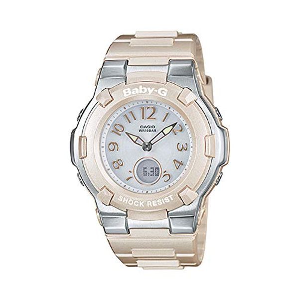 Casio Baby-G Analog & Digital Round BGA-1100-4BJF Popular Model Women's Watch, white, Bracelet Type