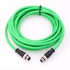 HangTon Ethernet M12 4 Pin D Code Male to M12 4 Pin D Code Male Cable for Baumer Omron Sick Encoder Sensor Camera Profinet Network Host Green PVC 2m