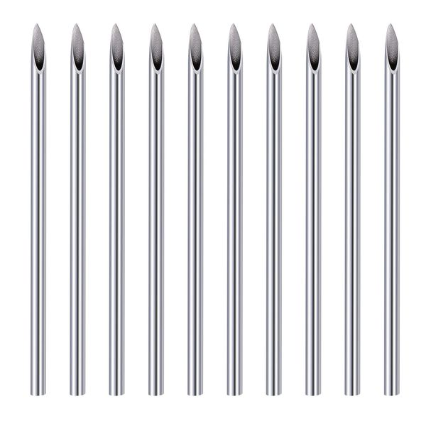 JIESIBAO 10PCS 14G Piercing Needles, Hollow Needles Stainless Steel Disposable Sterile Piercing Needles for Belly Navel Ear Cartilage Nose Lip Tongue Nipple Piercing