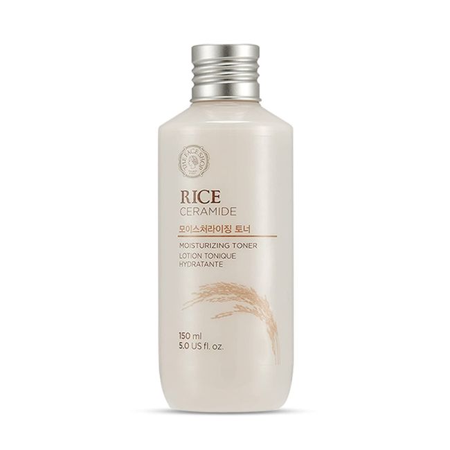 The Face Shop Rice Ceramide Moisturizing Toner | Essential Toner for Deep Hydration with Rice Extracts | Natural Moisturizer for Whitening, Antioxidant & Anti-Aging, 5.0 Fl. Oz, K-Beauty