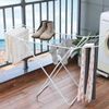Laundry Drying Rack with Gullwings White Metal Air Dry Folding Stand