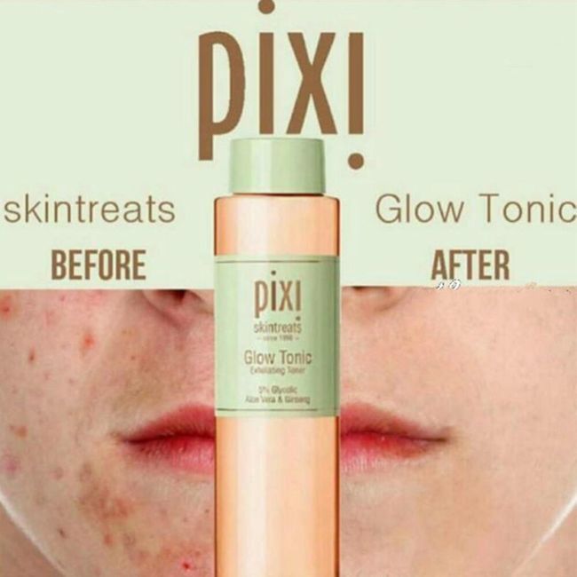 Pixi Skintreates Glow Tonic 5% Glycolic Acid Toner Natural Moisturizing Dry Smoothing Facial Cosmetics 250ml