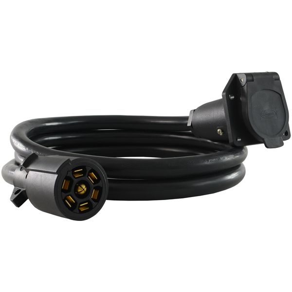 Conntek 7-Way Inline Trailer Extension Cord, Black, 6 Feet