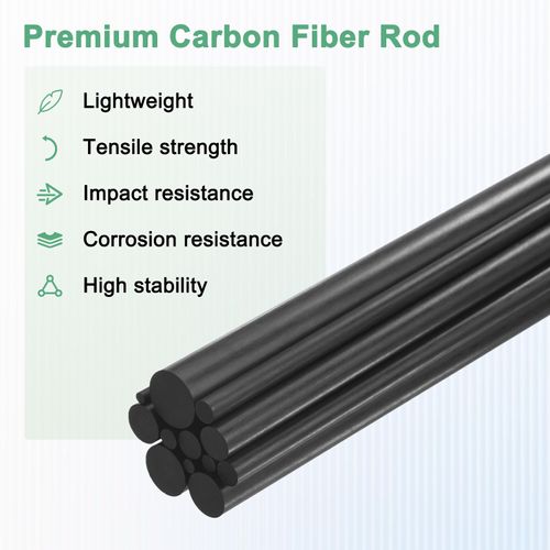 M METERXITY 5-Pack Carbon Fiber Rods, 200mm Length 7mm Dia Carbon Fiber Solid Matte Pole for RC Airplane/DIY Craft/Scale Model Kite Wing Tube [7.87 x 0.27IN]