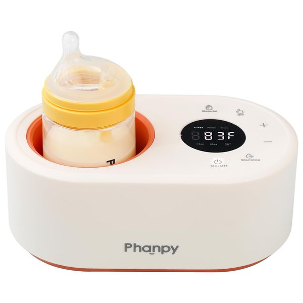 Phanpy Water-Free Bottle Warmer, 12-in-1 Multifuntion Fast Baby Bottle Warmer for Breastmilk, Portable Bottle Warmer for Travel, Portable Milk Warmer for Baby with Adjustable Temp Memory Function