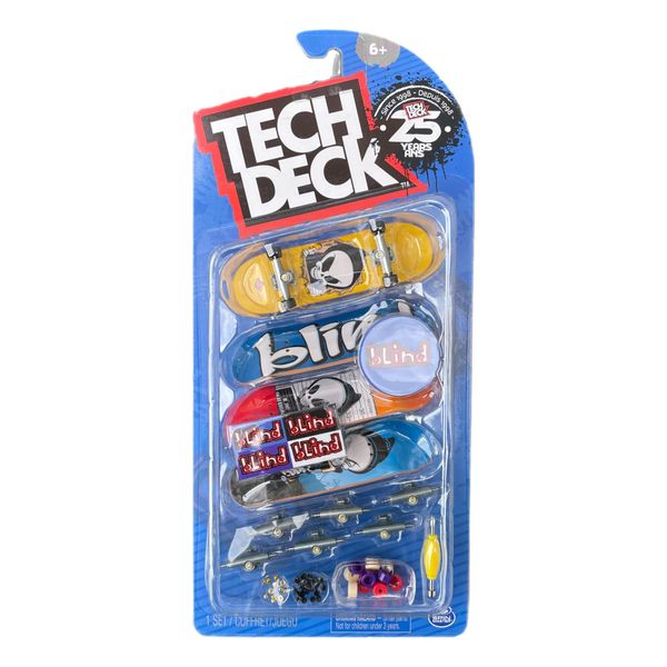 TECH DECK Sk8shop Bonus Pack Mini Finger Skateboard Multi Pack 2022 Series (Blind 25th (4 Pack))