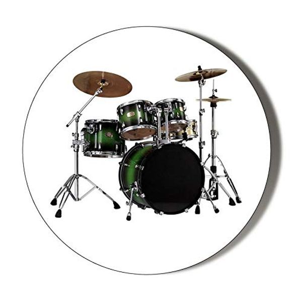 DRUM KIT GREEN PEARL 58mm Handbag or Pocket Make Up Novelty Mirror