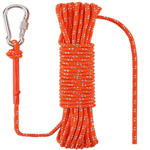 NorthPada 6 mm 10 Meter Schwimmseil Anker Festmacher Seil Bootsseil Marine Seil Dock Lines Kajak Kanu Abschleppleine Reflektierend Orange