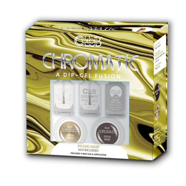 Color Club Color Club Dip Powder Nail Kit Serendipity Manicure Gold Chrome| DIY Nail Salon Gel Dip Powder