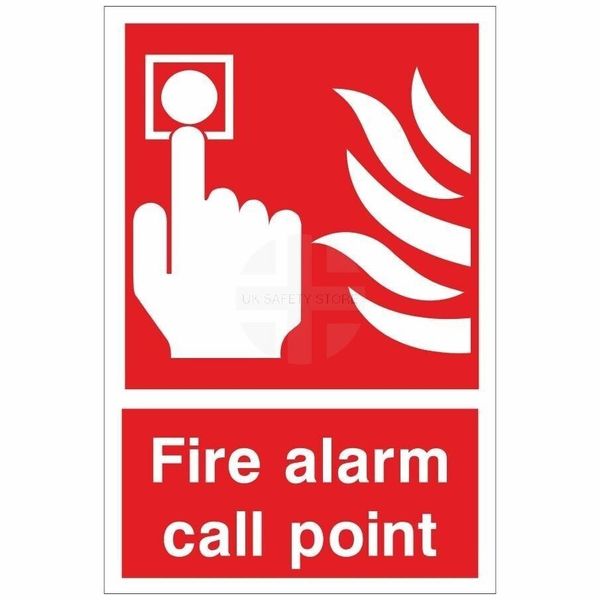 Fire Alarm Call point Rigid Plastic Sign 150 x 100 mm  Health Safety