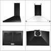 24in Wall Mount Kitchen Range Hood Ducted/Ductless 450CFM 3Speed Vent LED new