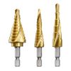 TITANIUM Step Drill Bit Set Unibit Industrial Reamer reaming 28 SIZES 1/8 - 3/4"