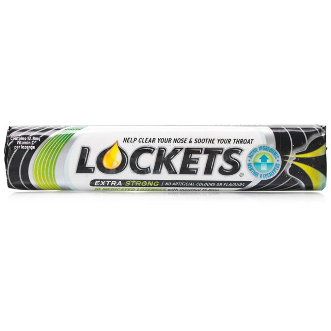 Lockets Extra Strong Cough Drops Sweets Roll 43g (5 Rolls)