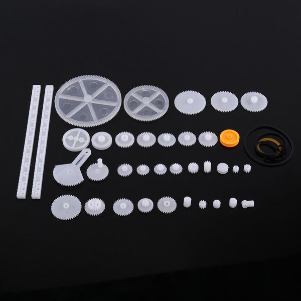 Plastic Gears Model Building, Small Plastic Gear Gear Ratio Mini Motor Gear Gear Set, Gear Spare Parts for DIY RC Rdron Car Helicopter Model Helicopter Toy (34 kinds Gear kit)