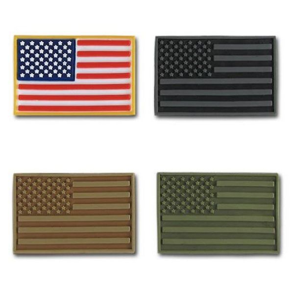 Rapdom Tactical USA Flag Tactical Rubber Patch, Multicolor, 1.5" x 1" (1 Pack)