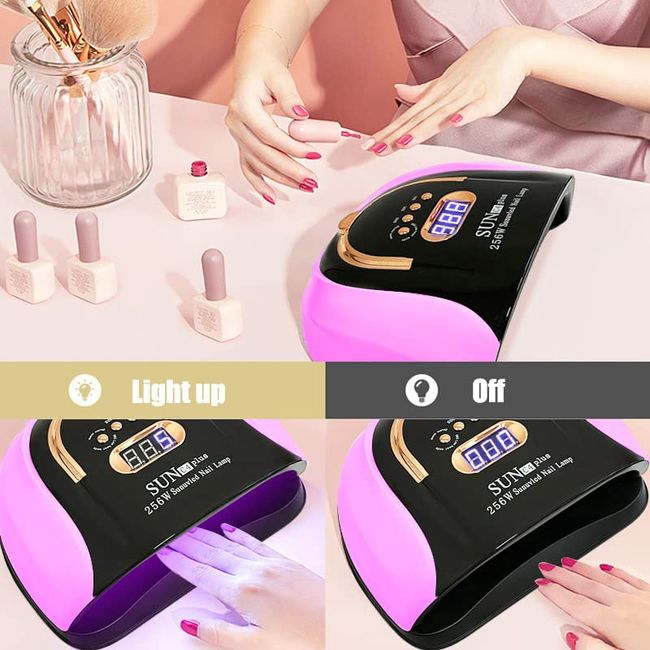 UV LED Nail Lamp 220W LED Lamp for Gel Nails Fast Curing Nail Dryer with  57pcs Lamp Beads 4 Timers Professional Gel UV Light for Nails Home Salon  Nail Art Tools White