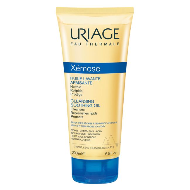 Uriage Xemose Cleansing Soothing Oil | Face & Body Daily Cleanser that Brings Instant & Long-Lasting Comfort to Very Dry Skin. With Glycerin & Ceramides | Soap-free, Fragrance-Free