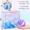 Bath Bombs Gift Set for Women, 5 Color Large Bubble Bathbombs Essential Oil with 4pcs Scented Candles, Fizzy Spa for Moisturizing Skin, Idea Valentine's, Birthday Gifts for Wife Mother Friends Kids