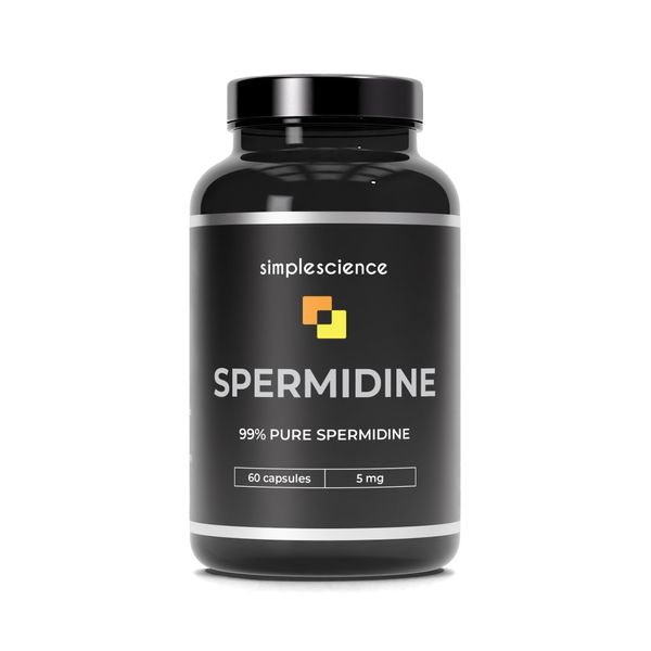 Ultra Pure SPERMIDINE | 60 Servings | 99% Pure Spermidine Content | 5mg per Capsule | Anti-ageing & Longevity Supplement | Lab Tested | 100% Natural and Non-GMO