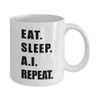 Prompt Engineer Coffee Mug Tea Cup - 11oz Novelty - Artificial Intelligence Algorithm Machine Learning Ai Robotics Computer Technology Lover Nerd Programmer Funny Gifts Idea - Eat Sleep AI Repeat