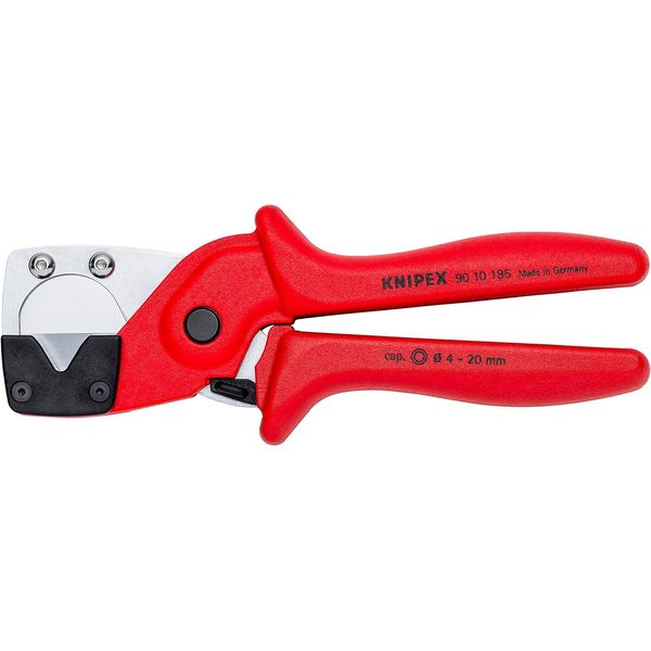 KNIPEX Pipe cutter for multilayer and pneumatic hoses glass fibre reinforced plastic handles 4 - 20 mm (self-service card/blister) 90 10 185 SB