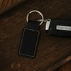 LaserGram Rectangle Keychain, Palm Trees, Personalized Engraving Included (Black with Gold)