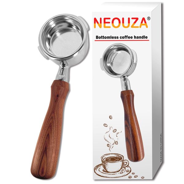 NEOUZA 58mm Bottomless Portafilter for Espresso Coffee Machine Compatible with GAGGIA Classic Pro 304 Stainless Steel Two Ears with Filter Basket