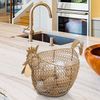 Brass Metal Fresh Egg Gathering Basket, Easter Decor Egg Display Storage Basket