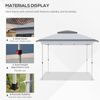 12' x 12' Backyard Party Cabana Gazebo w/ 3-Level Adjustable Height, Gray