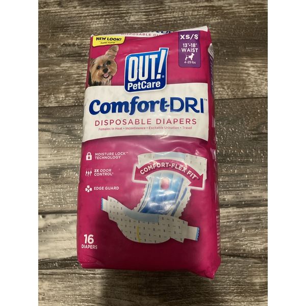 OUT! Pet Care Disposable Female Dog Diapers |with Leak Proof Fit Open Package