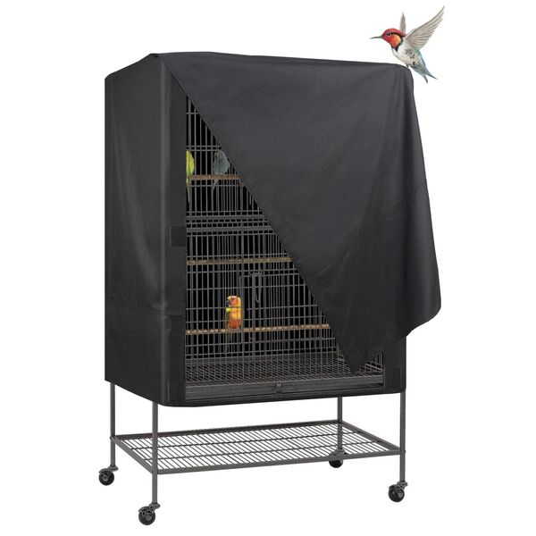 Explore Land Pet Cage Cover - Good Night Cover for Bird Critter Cat Cage to Small Animal Privacy & Comfort (Medium, Black)