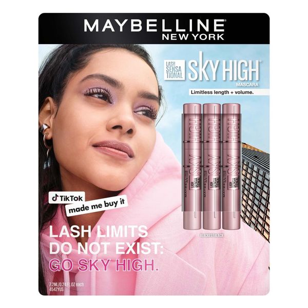 Maybelline Sky High Mascara Blackest Black Lash Sensational TIKTOK LOT OF 3