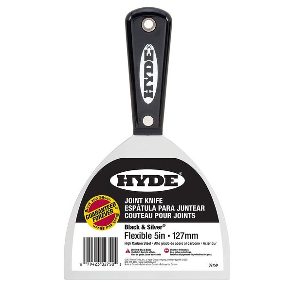 HYDE 02750 Flex Joint Knife, 5 Inch, Black and Silver