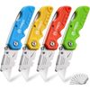 Box Cutter, 4-Pack Tough Folding Box Cutter for Heavy Duty Purpose, Razor Sharp