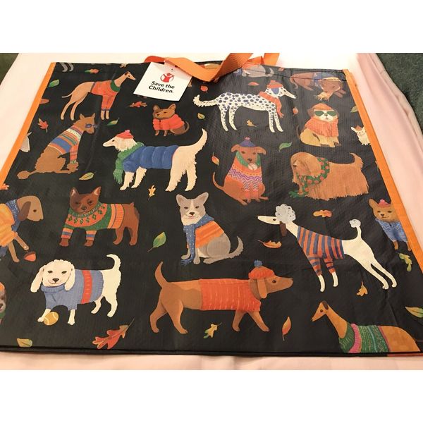 TJMaxx Reusable Shopping Bag Tote DOGS 🐕 Pets In Sweaters & Hats NWT