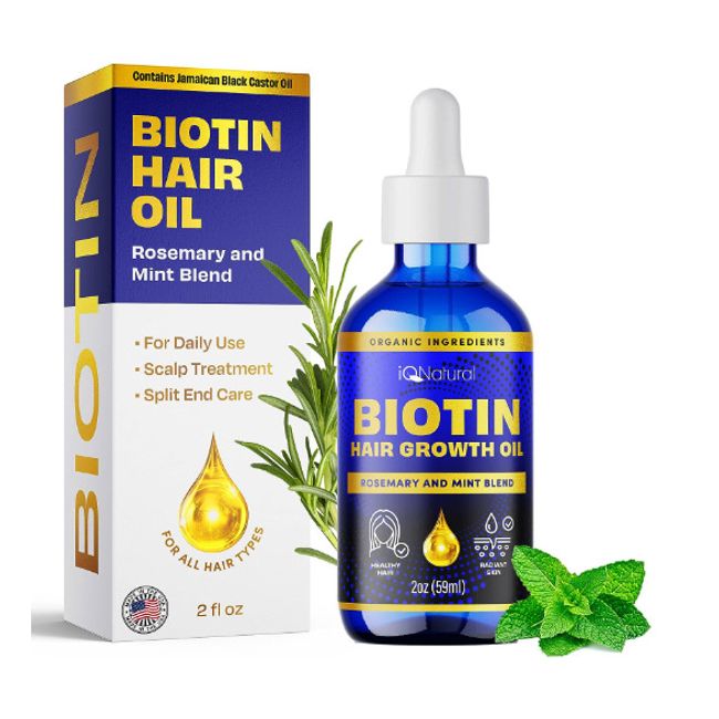 Biotin Hair Growth Serum with Rosemary + Mint + Jamaican Black Castor Oil 2oz