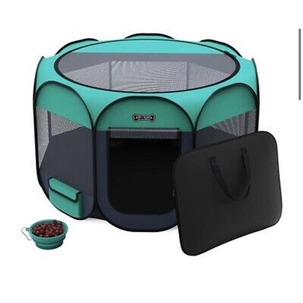 Ruff 'n Ruffus Portable Foldable Pet Playpen + Free Carrying Case + Travel Bowl