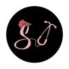 Initial Letter S Monogram Stethoscope Floral Rose Gift