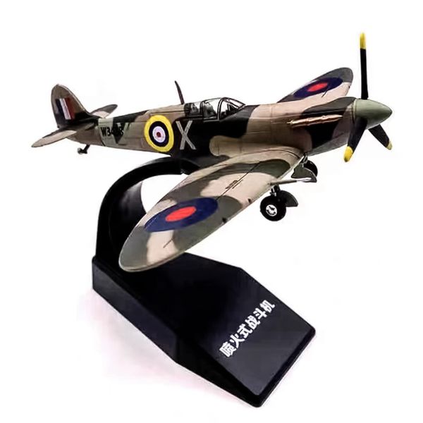 ZEZEFUFU Simulation WWII UK MK Spitfire Fighter Attack Plane Military Model Airplane Model 1/72 Scale