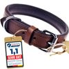 Schnüffelfreunde Leather Dog Collar (L - 36-45cm, Brown)